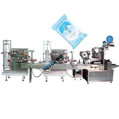 High Efficient 5-30 PCs Cleaning Wet Wipes Packing Solution With 2 Automatic Slitting Lanes